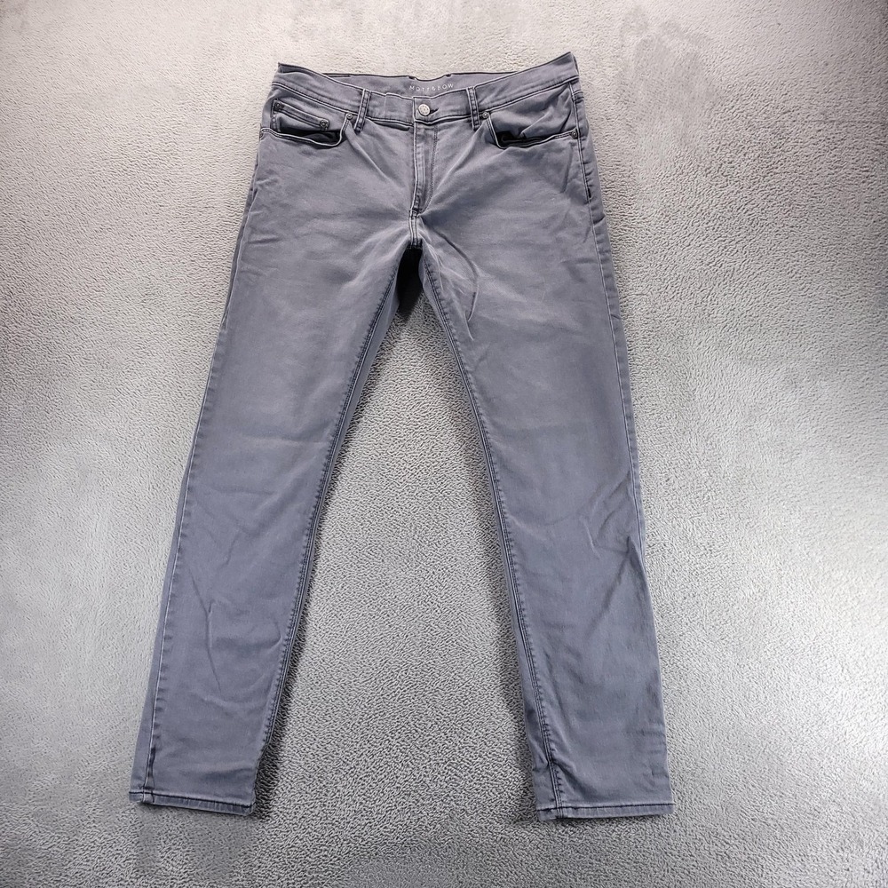 Mott & Bow Jeans Mens 36x32 Gray Skinny Medium Wash Stretch Comfort
